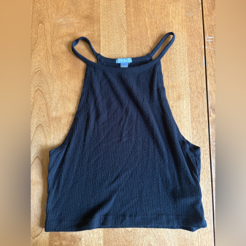 Aerie black Ribbed crop top